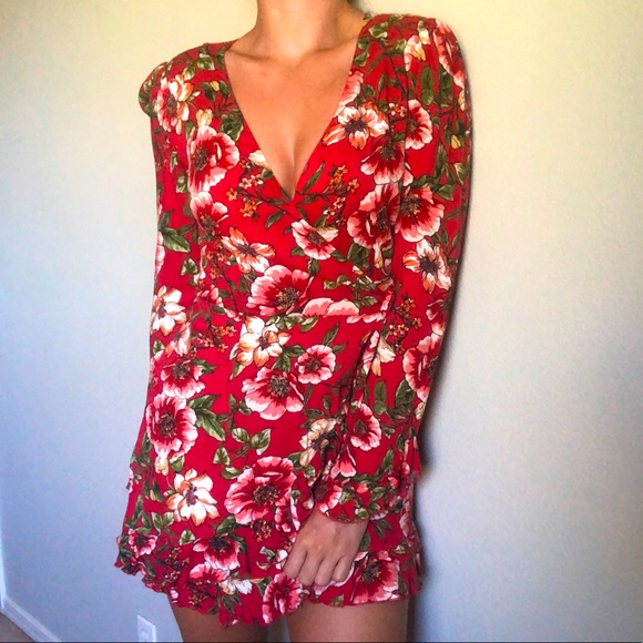 Forever 21 Dresses & Skirts - Red Floral Summer Dress
